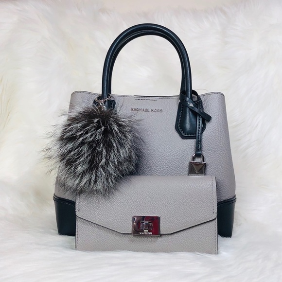 Michael Kors Handbags - 3PCS Michael Kors Center Zip Satchel Wallet Charms